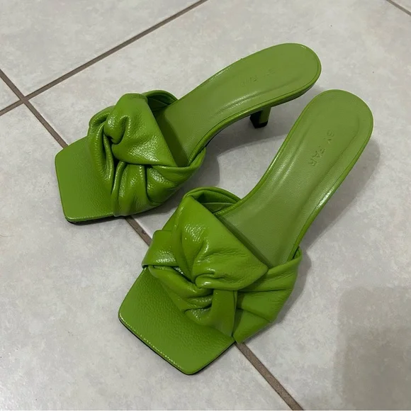 BY FAR Green Lana Heeled Sandals - Picture 1 of 11